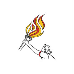 burning match on a white background