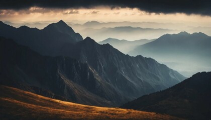 Moody Mountain Vista: Layers of Shadow and Light