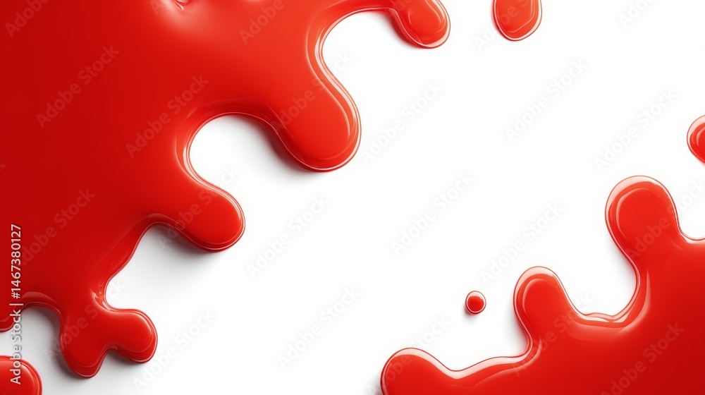 Poster An isolated red organic shape features sharp surface projections and a subtle internal glow against a pristine white background, leaving ample copy space