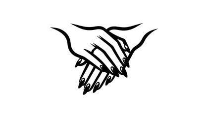beautiful hands logo icon vector with nails