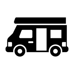 Camper Van  Vector Glyph Icon Design