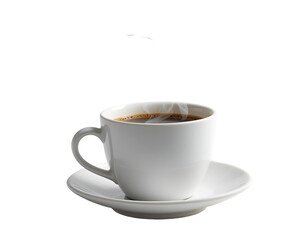 Obraz premium Coffee Cup with Steam on Transparent Background Hot Drink