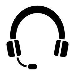 Headset Mic  Vector Glyph Icon Design