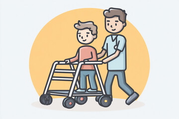 physical therapist assisting patient