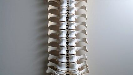 Photorealistic image of a spinal column in clean white studio lighting