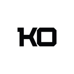 KO monogram logo design letter text name symbol monochrome logotype alphabet character simple logo