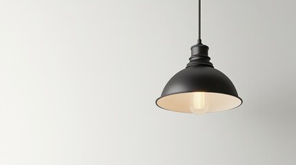 Obraz premium Black pendant lamp on a white background