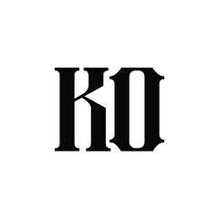 KO monogram logo design letter text name symbol monochrome logotype alphabet character simple logo