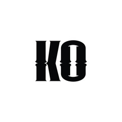 KO monogram logo design letter text name symbol monochrome logotype alphabet character simple logo