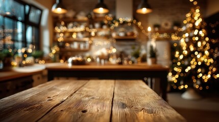 Obraz premium Cozy dining room adorned with Christmas decorations creating a warm atmosphere perfect for holiday gatherings