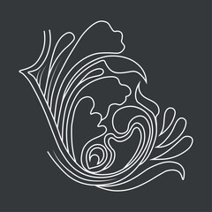 An illustration of a vectors different type of  flowers in continuous line art drawing style.