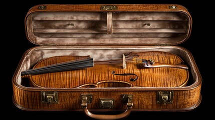 Exquisite Violin Residing in its Handcrafted Case