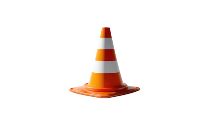 Traffic Cone: A quintessential orange and white traffic cone, a symbol of caution and guidance, isolated against a clean background, embodying safety and organization.