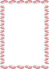 Bright magnolia flower frame. Flourish blossom elements graphic template. Cute magnolia flower