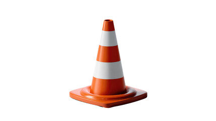 Orange Traffic Cone: A single, eye-catching orange and white traffic cone stands boldly, signaling a clear message of caution and guidance on the open road.