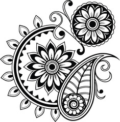 Mandala illustration art for coloring book page