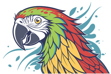 Fototapeta premium Parrot head designs on clean background. Macaw. Birds. Wildlife Animals.