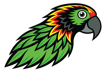 Parrot head designs on clean background. Macaw. Birds. Wildlife Animals.