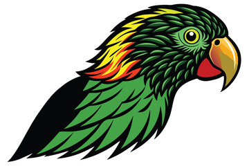 Parrot head designs on clean background. Macaw. Birds. Wildlife Animals.
