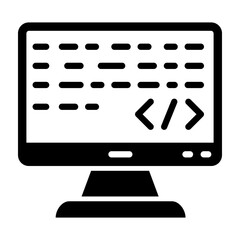 Programming Code  Vector Glyph Icon Design