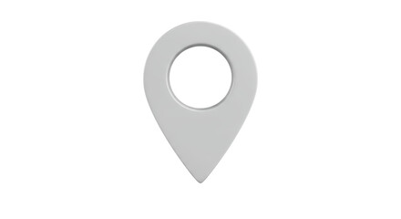 Isolated White Location Pin Icon for Maps and Navigation