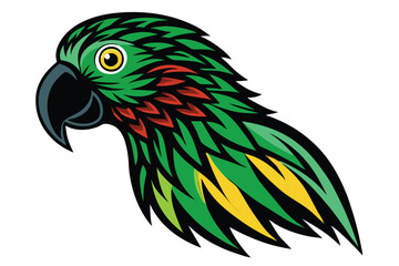 Parrot head designs on clean background. Macaw. Birds. Wildlife Animals.