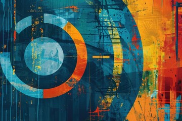 Obraz premium Painting infographic geometric shapes surface of contemporary design express scene of seamless patterns style. Arrange geometry fractal scenery in pattern perfect for wallpaper and background. AIG51.