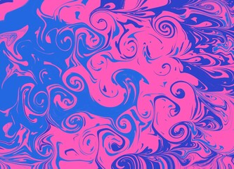 Pink, blue Liquid marble texture design, colorful marbling