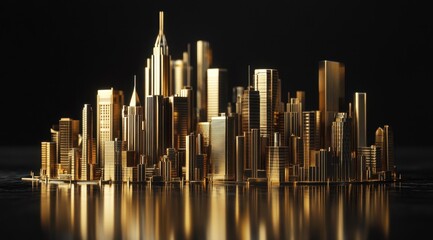 Gold city skyline