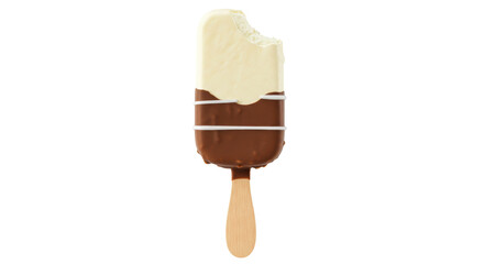 Isolated Chocolate Ice Cream Bar with Bite