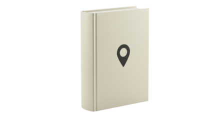 Isolated Book with Location Icon Navigation Guide