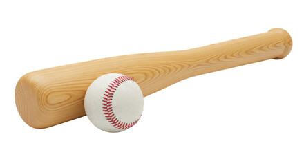 Isolated Baseball Bat and Ball Sport Equipment