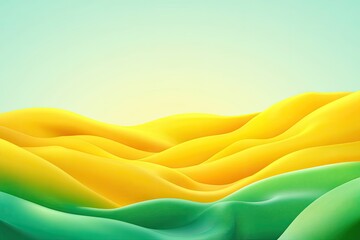 Ethereal Hills A Tranquil Dreamscape of Golden Yellow and Emerald Green Hues