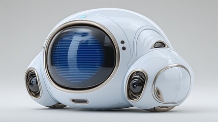 Futuristic Robot with AI, Digital Assistant, White, and Technology.
