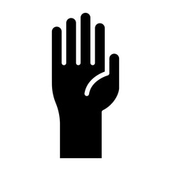Raised Hand  Vector Glyph Icon Design