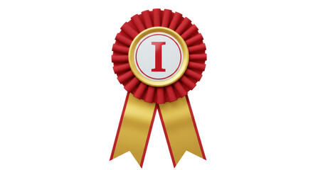 Isolated First Place Award Ribbon Badge