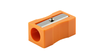 Isolated Orange Pencil Sharpener with Metal Blade