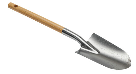 Isolated Garden Trowel with Wooden Handle