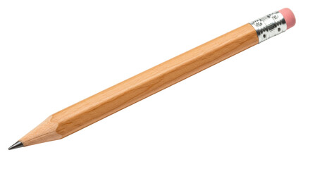 Isolated Wooden Pencil with Eraser