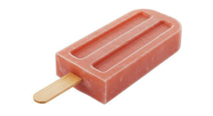 Isolated Pink Popsicle on a Wooden Stick