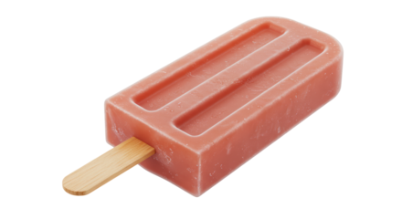 Isolated Pink Popsicle on a Wooden Stick