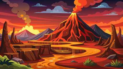  the mountains volcanic  vector illustration