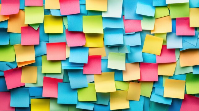 Sticky notes arranged to form an inspiring message