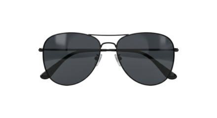 Aviator sunglasses isolated on transparent background, classic black shades png