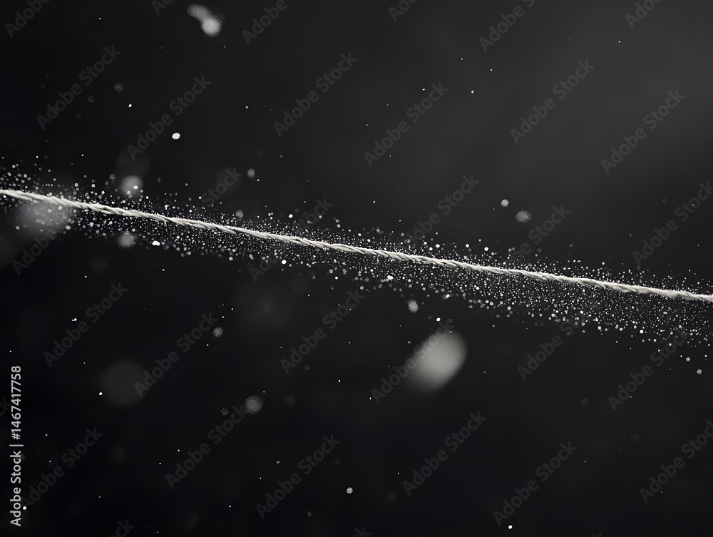 Poster subtle energy line with particles floating in a dark enigmatic space setting