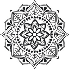 Mandala illustration art for coloring book page