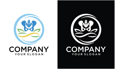 Creative Orthopedic Health Hip Bone with lotus Logo Design
