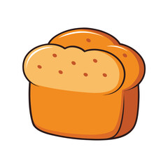 Bread vector illustration. Fresh baked loaf drawing, food graphic, bakery element, artisan style, breakfast meal clipart

