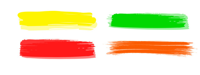 Obraz premium highlighter white background. set of paper banners. Yellow, green, and red highlighters. Element vector for highlight of text 