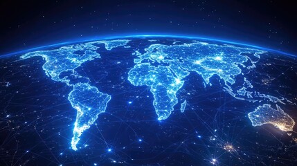 A digital illustration of a global network,